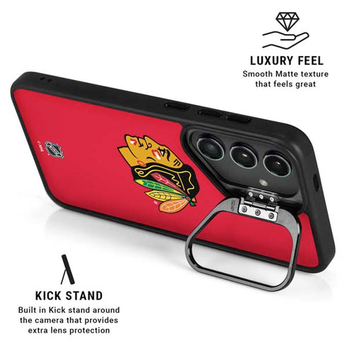 NHL Chicago Blackhawks Solid Background Galaxy S25 Kickstand Case